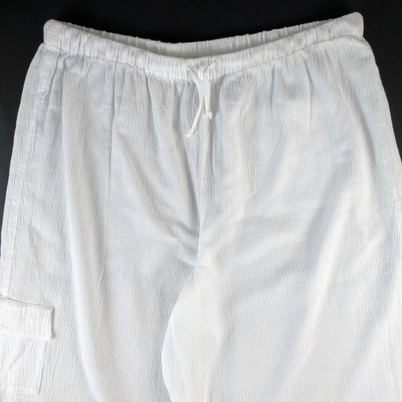 Chico's White Crinkle Cotton Palazzo Pants 2X - Picture 3 of 8